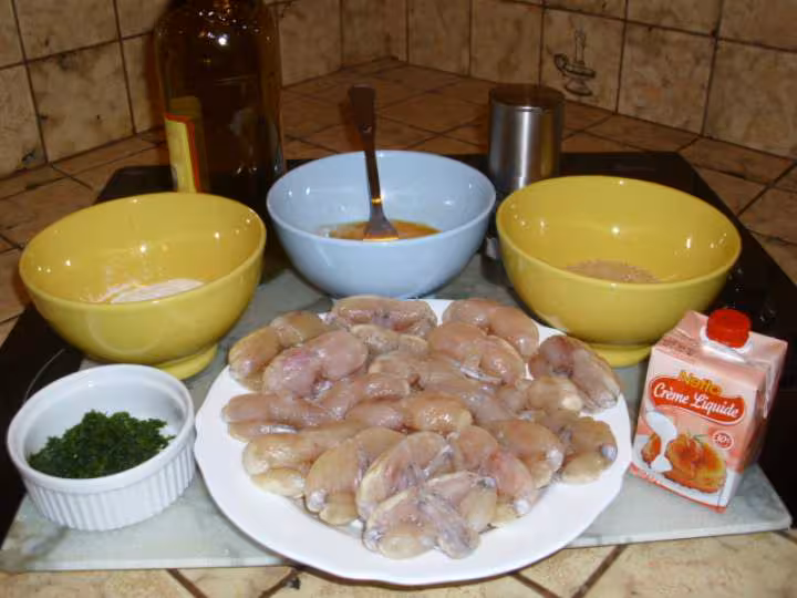 Cuisses de grenouilles panees a la creme