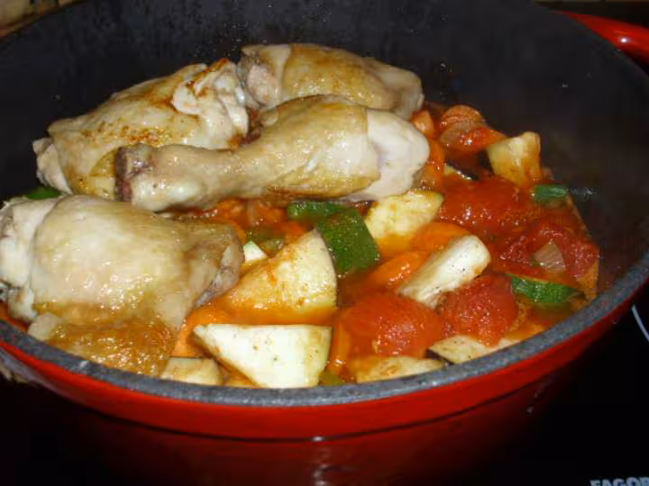 Cuisses de poulet aux legumes