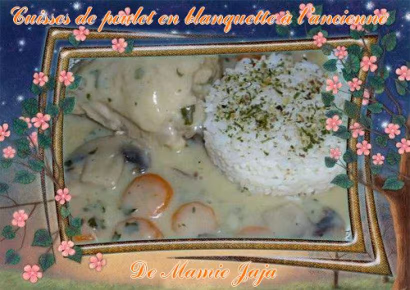 Cuisses de poulet en blanquette a l ancienne
