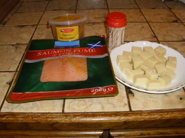 Duo de saumon sur gruyere aux epices mexicaines
