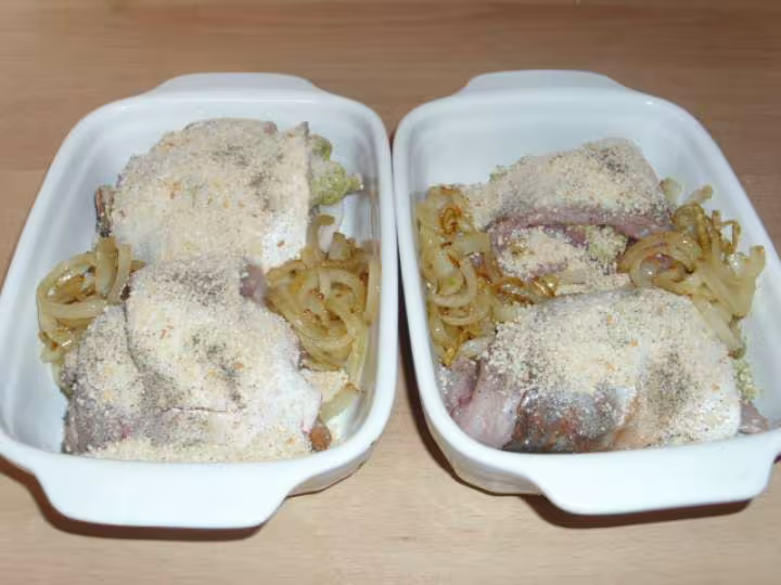 Filets de rouget farcis sur un lit de julienne