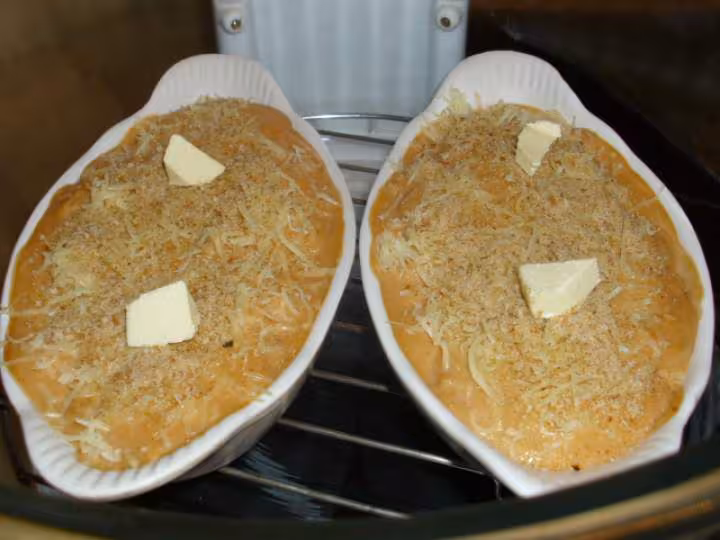 Gratin de poisson et crevettes sauce aurore 1