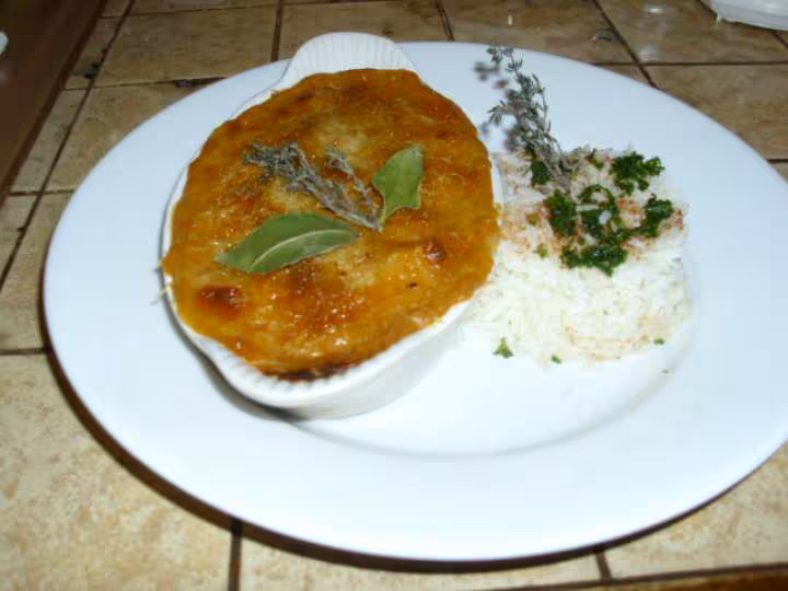 Gratin de poisson et crevettes sauce aurore 4