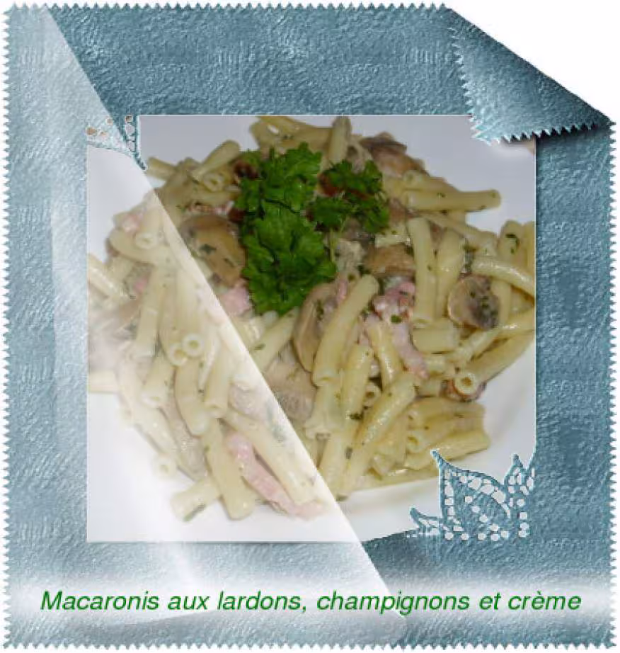 Pates aux lardons champignons et creme