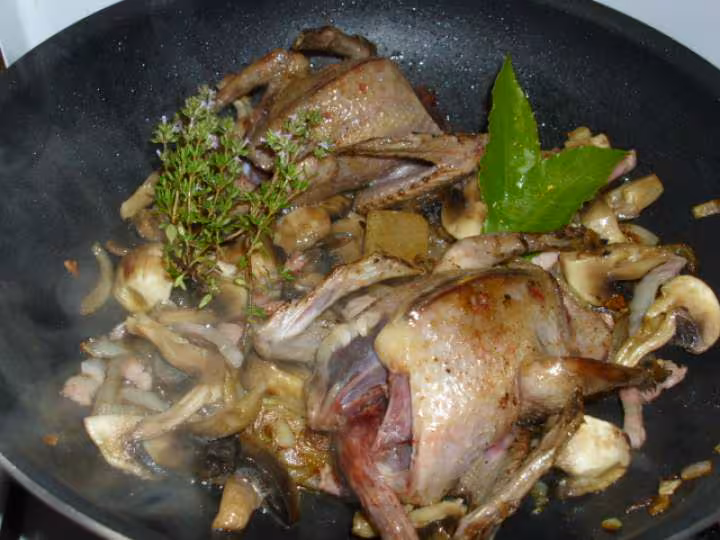 Pigeonneaux aux petits pois etc