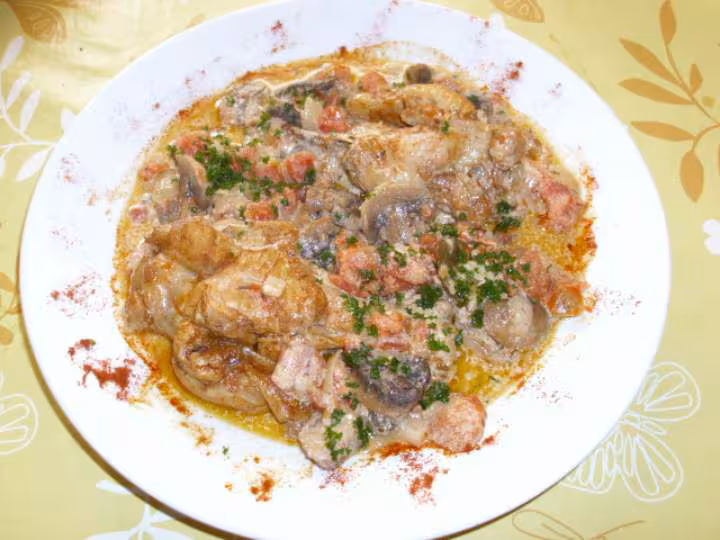 Pilons de dinde aux tomates concassees et champignons 5