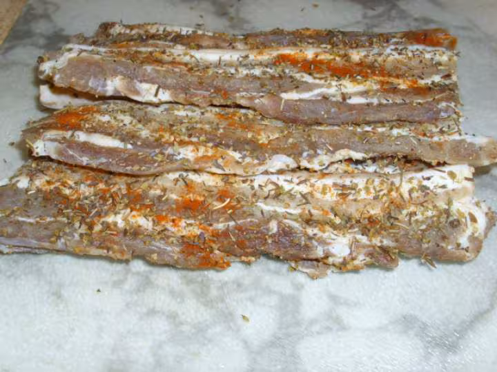 Poitrine de porc sechee