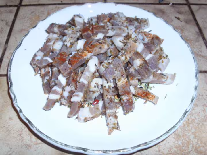 Poitrine de porc sechee