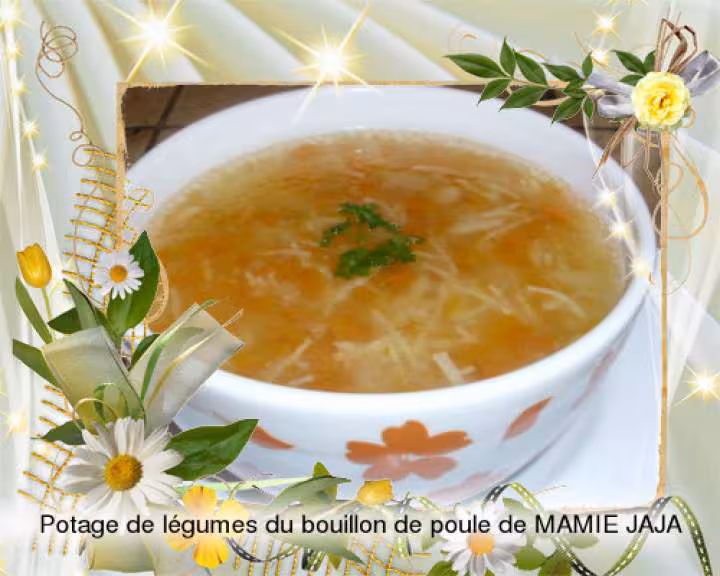 Potage de legumes du bouillon de poule