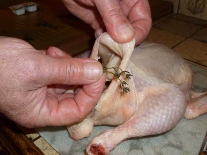 Poulet au fromage ail et fines herbes et au thym