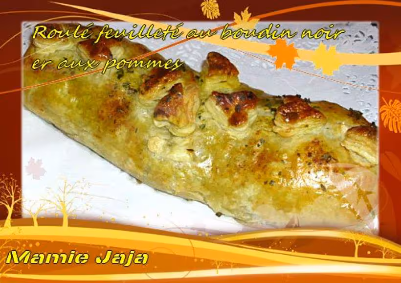 Roule feuillete au boudin noir et aux pommes