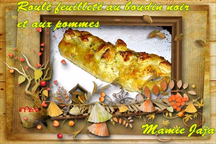 Roule feuillete au boudin noir et aux pommes