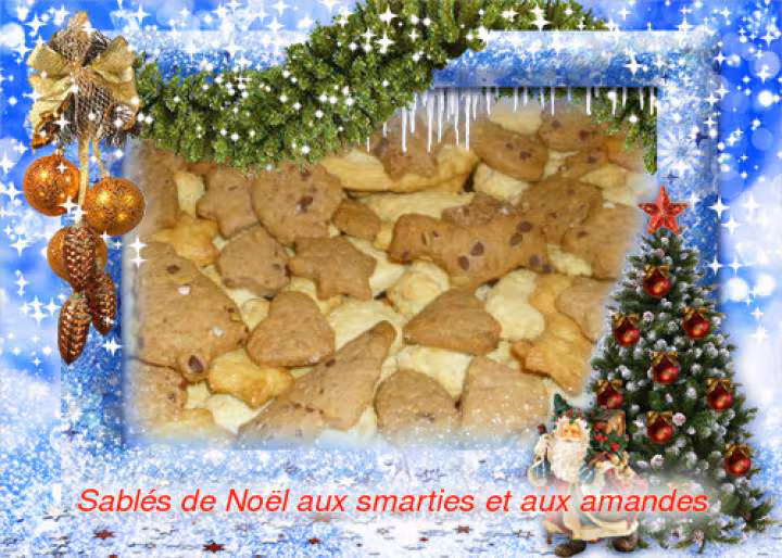 Sables de noel aux smarties et amandes