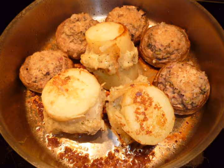 Champi et hamburger de patates