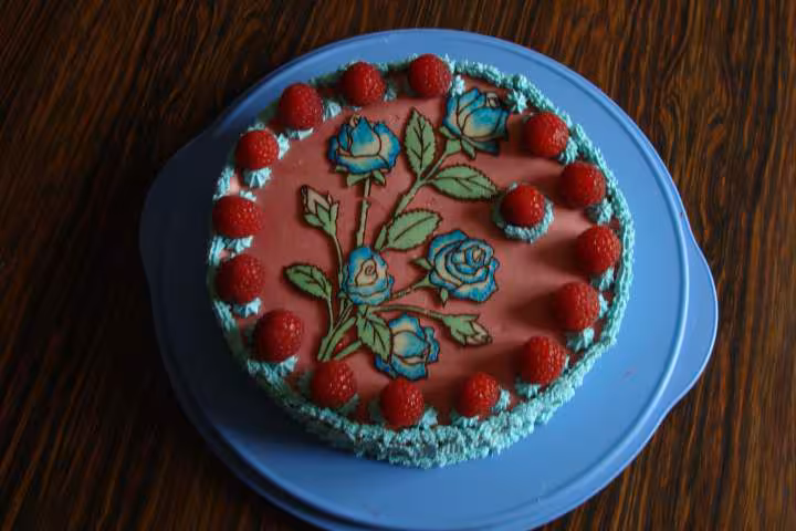 Bavarois framboises citron termine