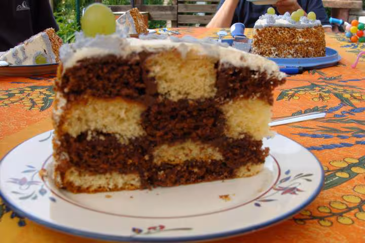 Gateau damier coupe