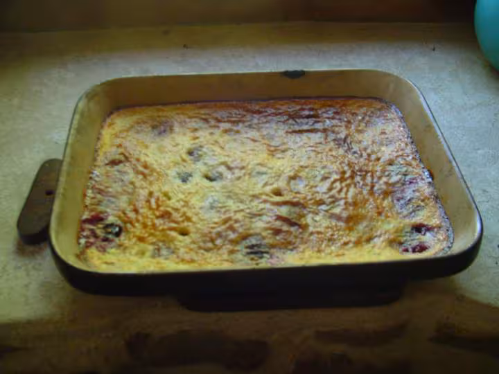 Clafoutis de prunes du jrdin