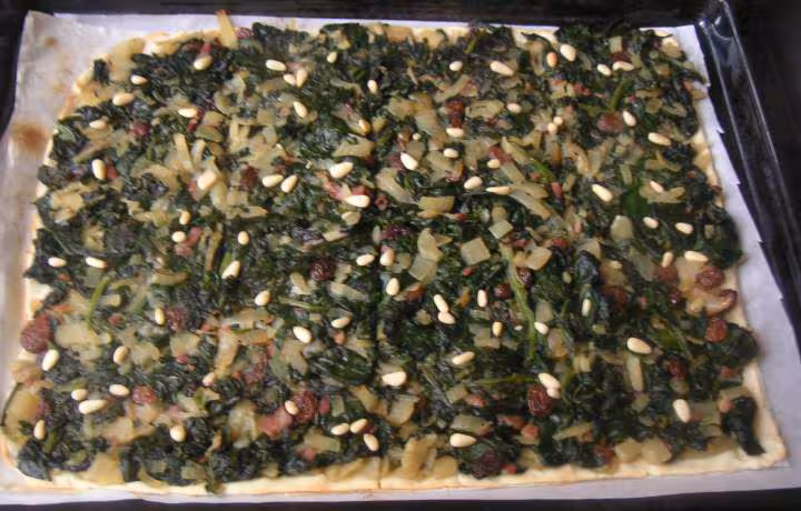 Coca aux epinards encore pas assez cuite