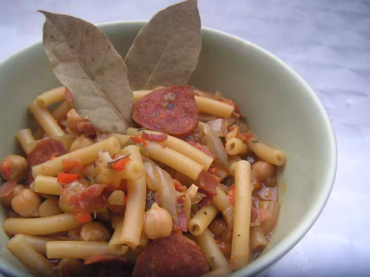 Macaroni aux pois chiches