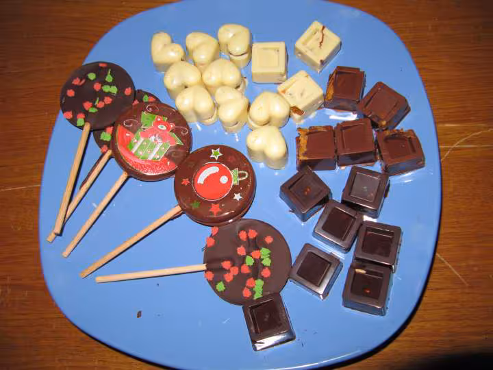 Chocolats et sucettes de noel