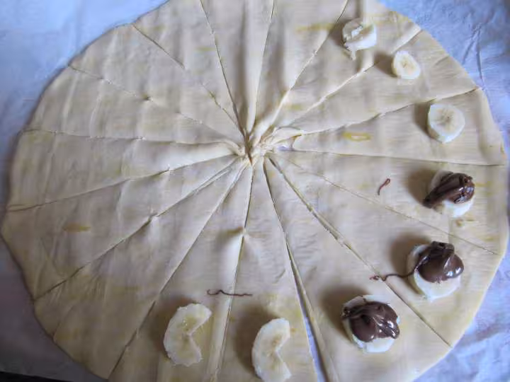 Croissants banane chocolat noix de coco