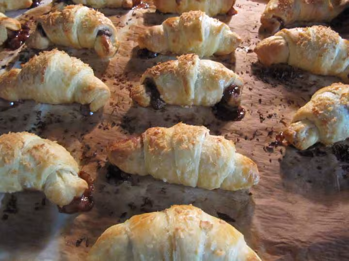 Croissants banane chocolat noix de coco