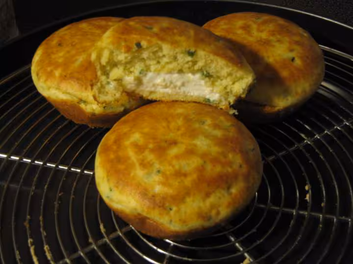 Muffins ciboulette coeur de chevre