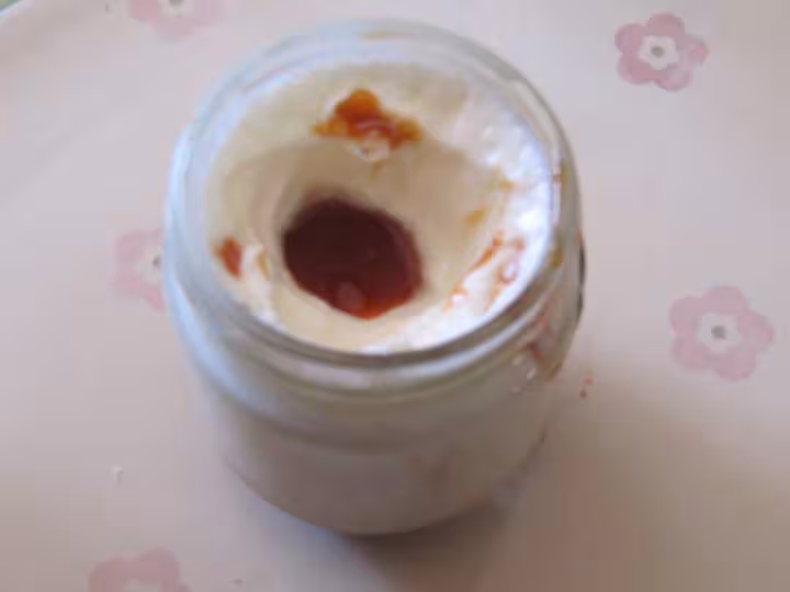 Yaourt a la confiture de cynorrhodons d eglantier