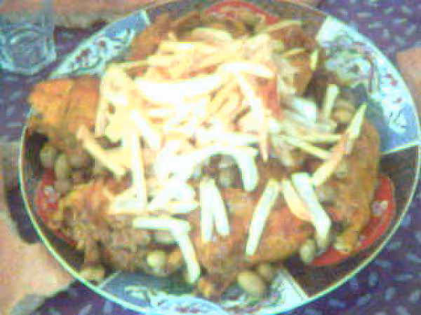 Tagine au poulet frites et olives