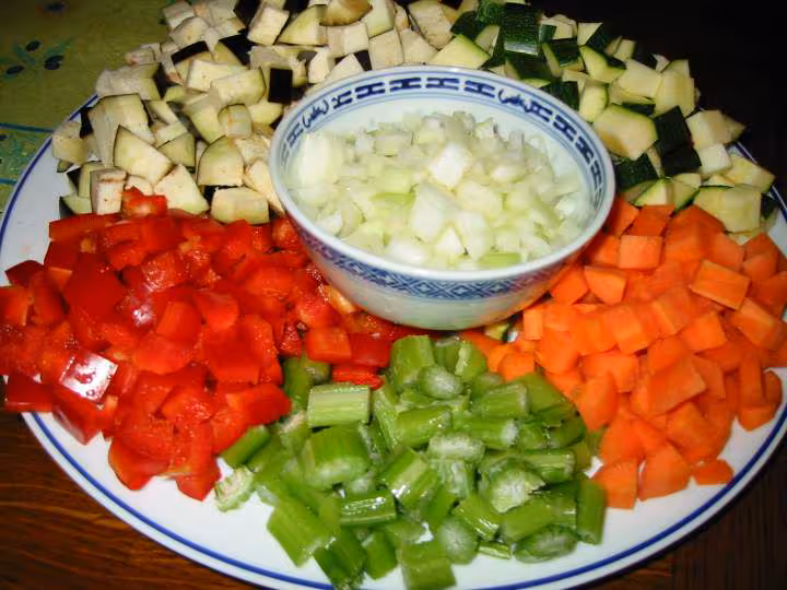 Legumes prets pour la poelee