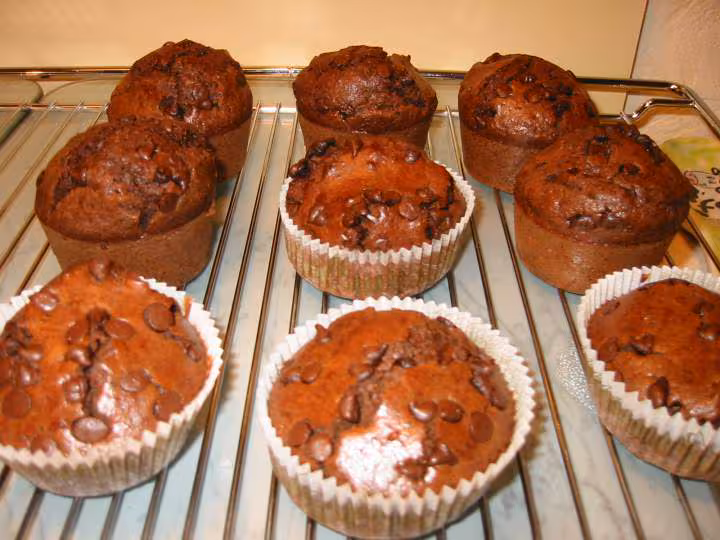 Muffins au cacao et pepites de chocolat