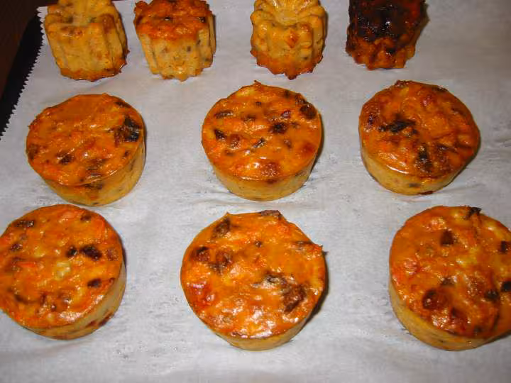 Petits flans de potiron et carottes au gouda