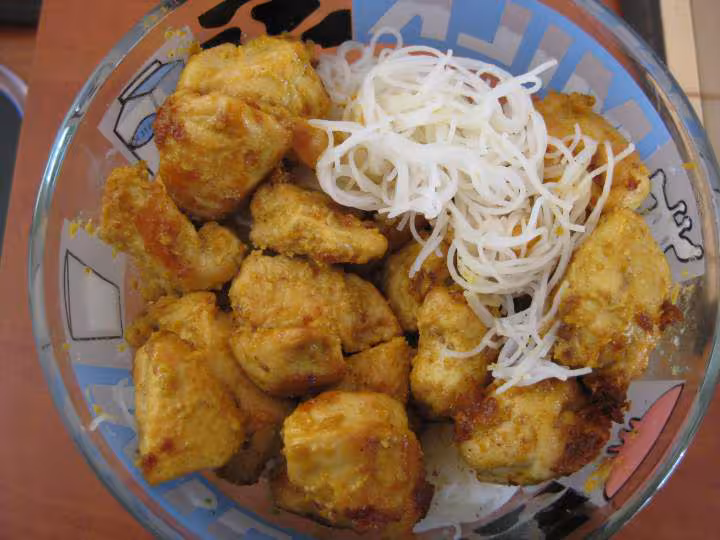 Poulet curry express et nouille thai