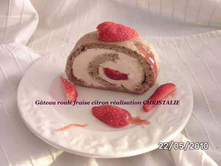 Gateau roule fraises et citron