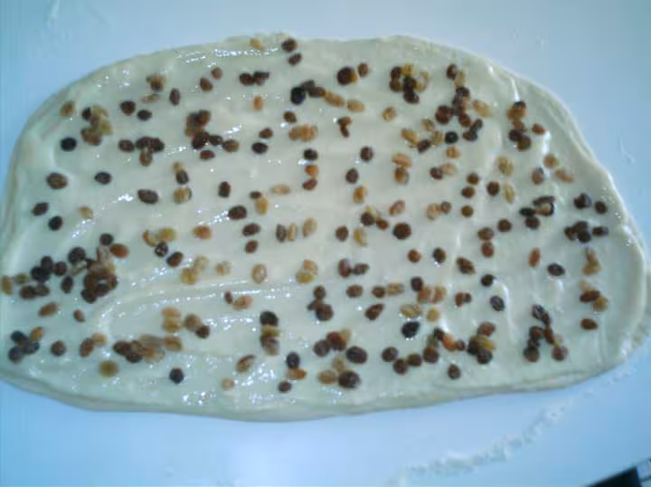 Pate etalee creme patissiere raisins secs
