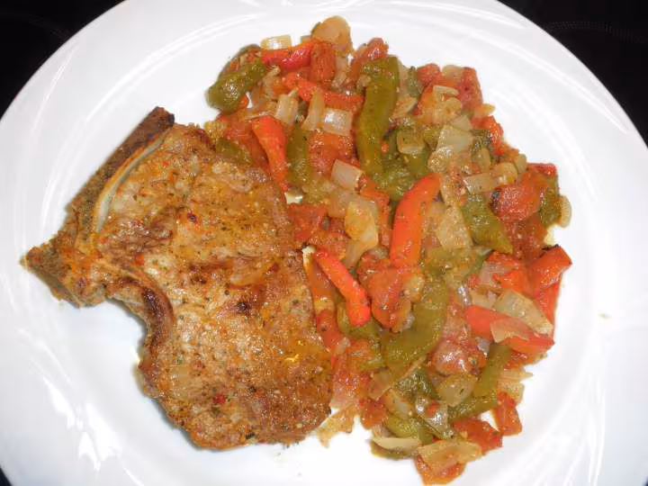 Cotes de veau aux poivrons