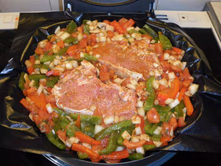 Cotes de veau aux poivrons