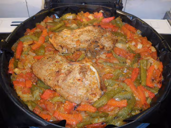 Cotes de veau aux poivrons
