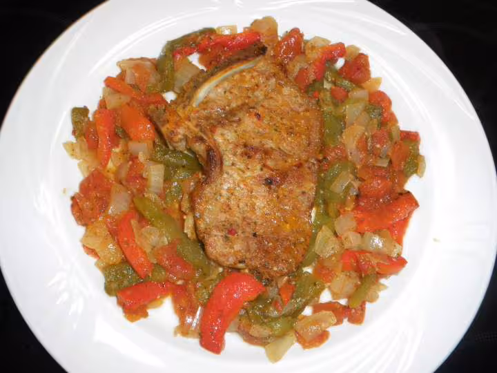 Cotes de veau aux poivrons