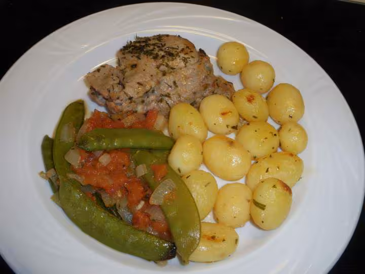 Medaillon de veau aux mangetout