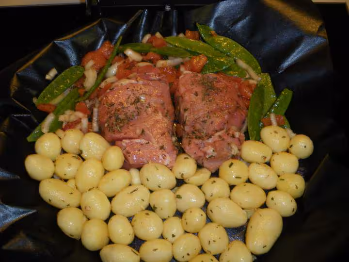 Medaillon de veau aux mangetout