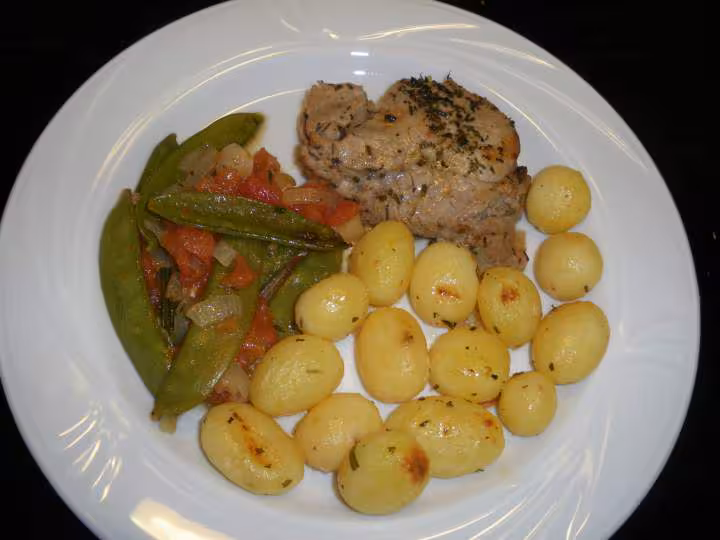 Medaillon de veau aux mangetout