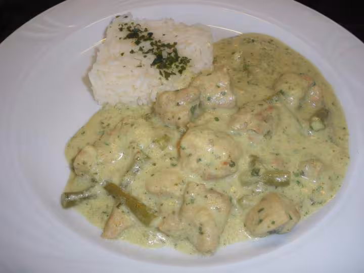 Poulet au curry vert