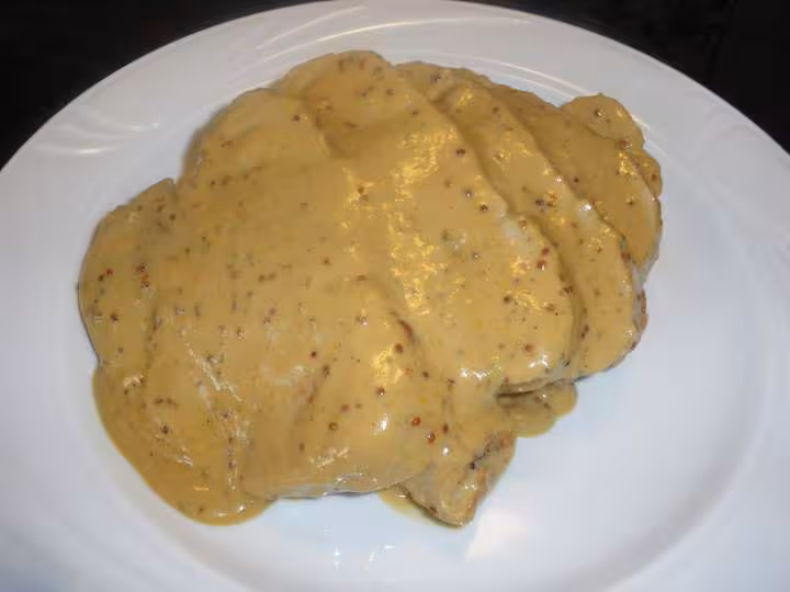 Roti de veau a la moutarde