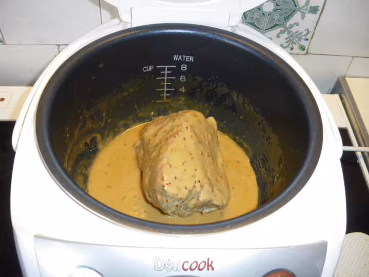 Roti de veau a la moutarde