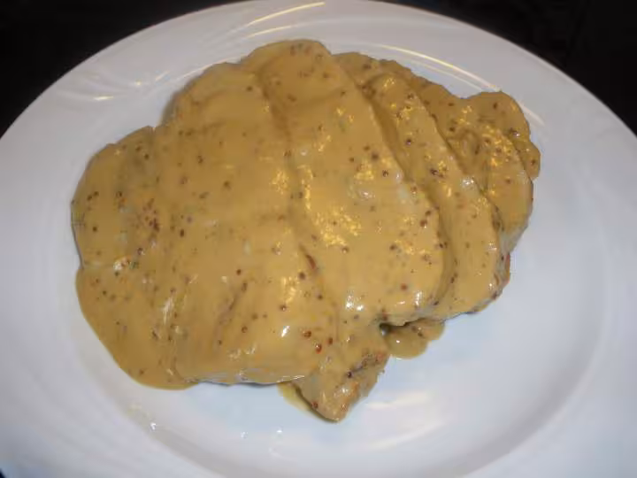 Roti de veau a la moutarde