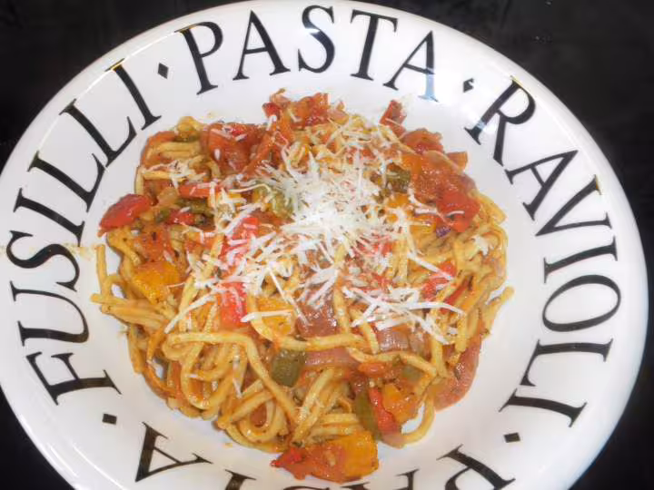 Spaghettis aux poivrons