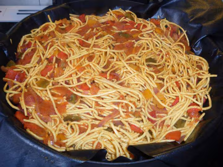Spaghettis aux poivrons
