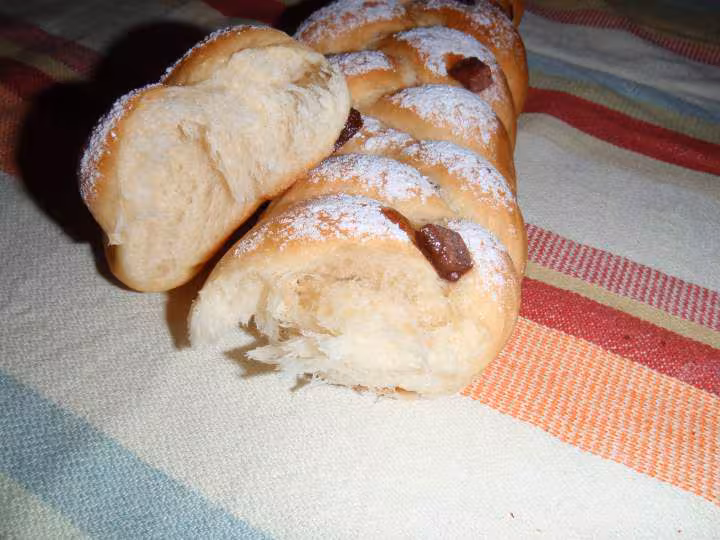 Interieur de la tresse au chocolat