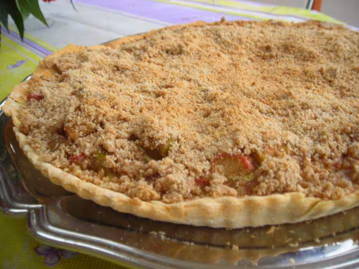 Tarte a la rhubarbe et son streusel de pierre herme 3